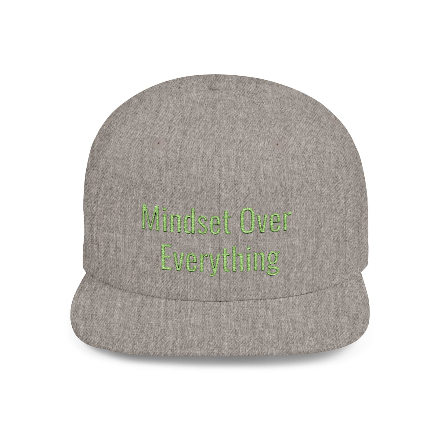 Text Mindset Over Everything Flat Bill Snapback – Lightweight, Custom Fit, Premium Quality