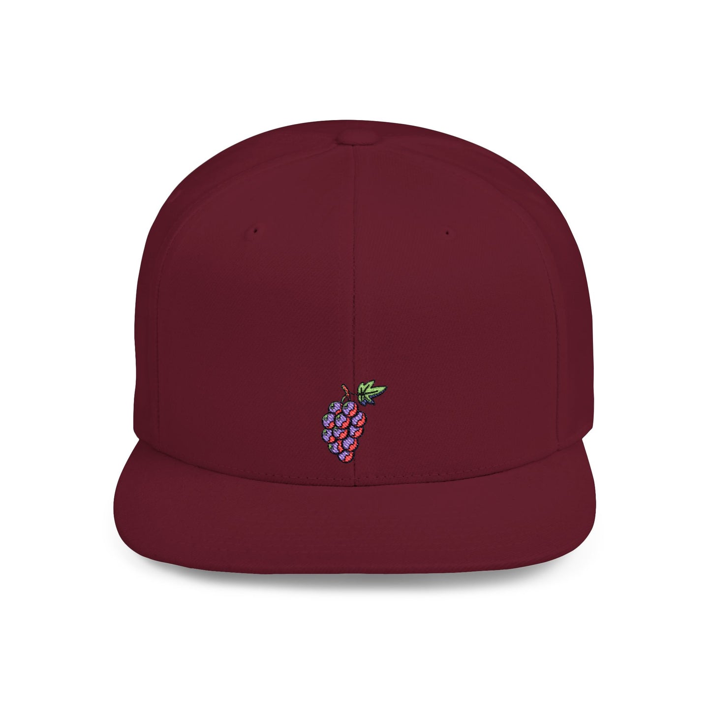 Icons Embroidered Grapes Flat Bill Snapback – Lightweight, Custom Fit, Premium Quality