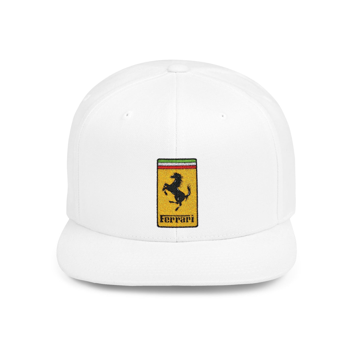 Ferrari Flat Bill Snapback – Lightweight, Custom Fit, Premium Quality