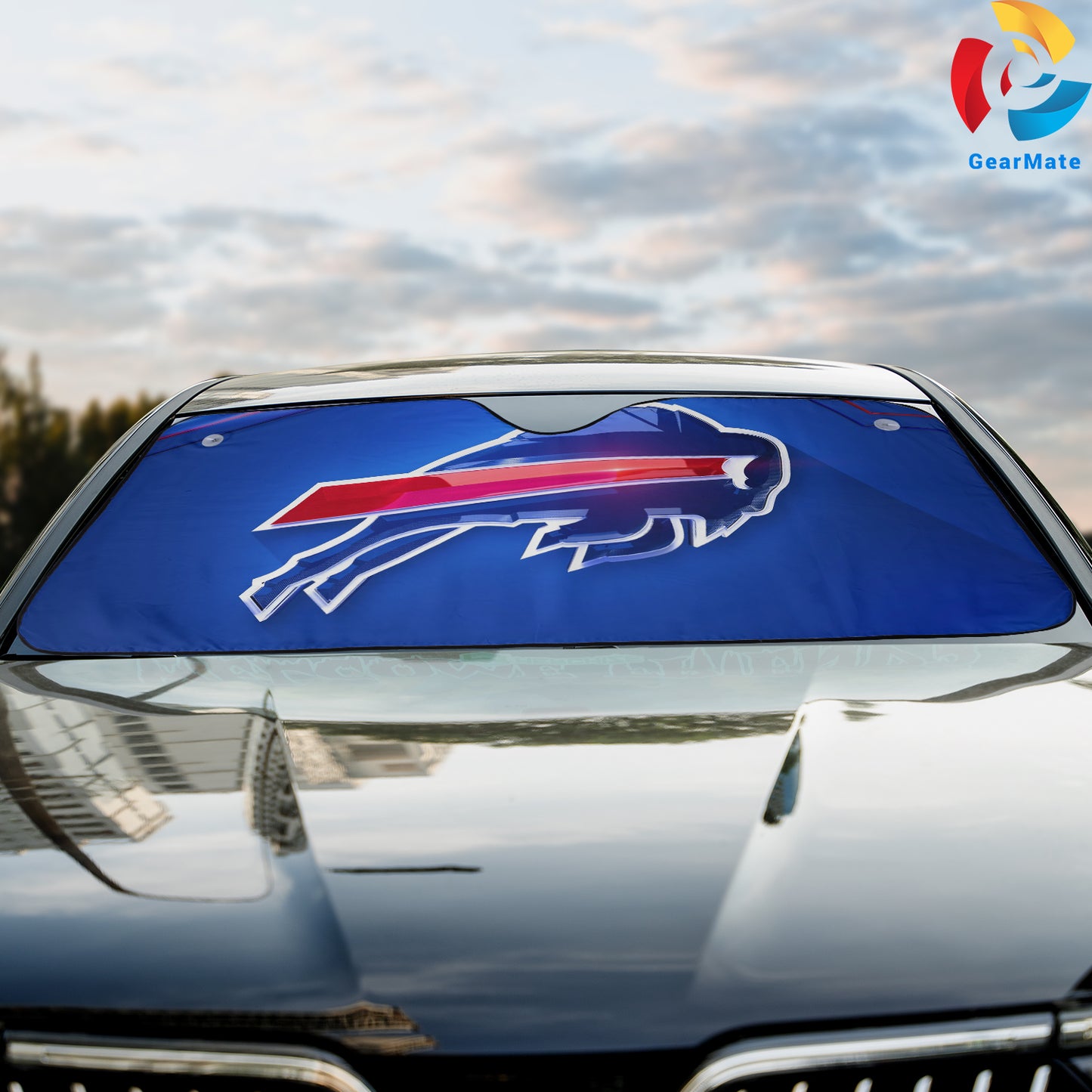 Football Team Buffalo Bills NFL Reflective Car Sunshade – Premium Heat & UV Protection, Universal Fit