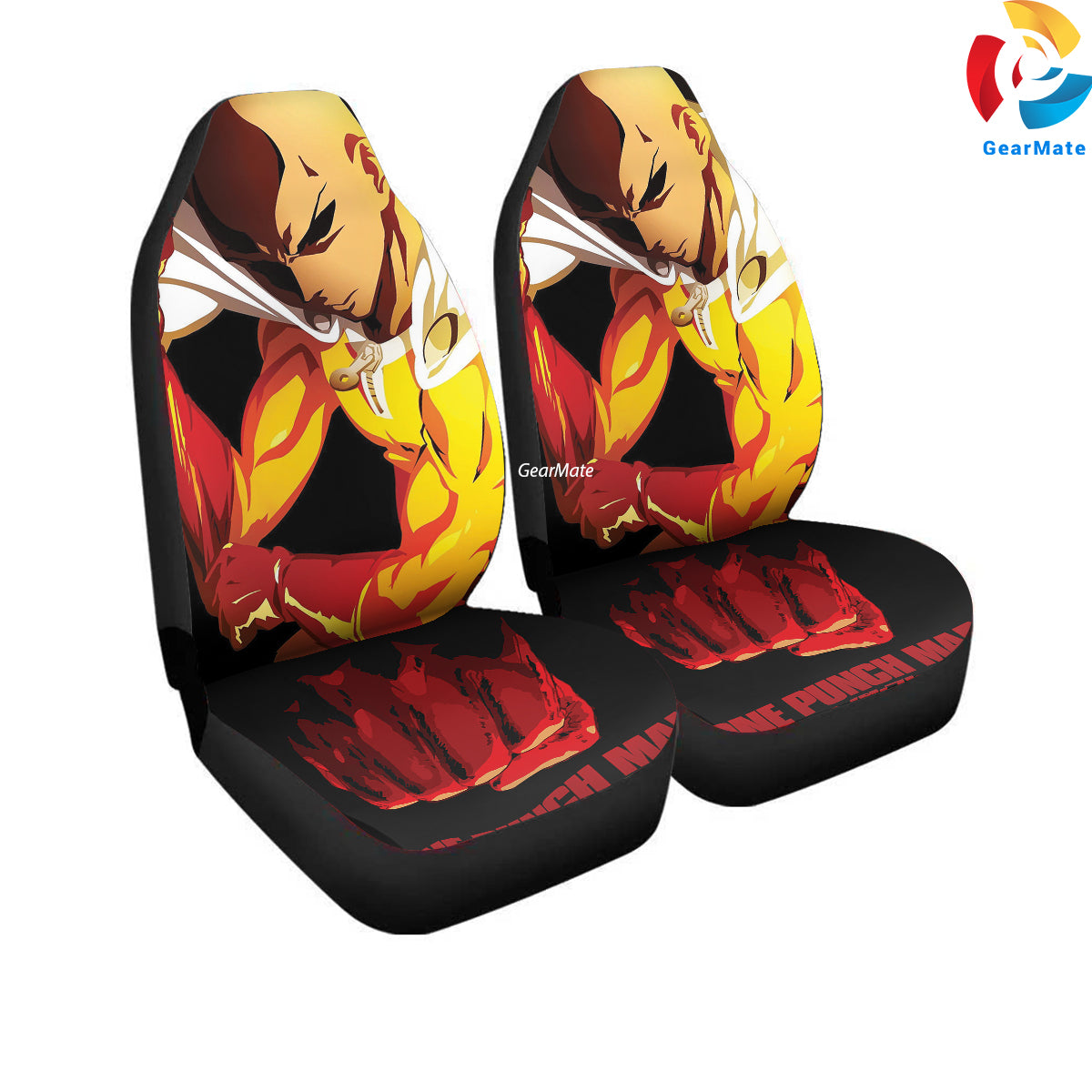 Saitama One Punch Man Car Seat Covers – High Quality Graphic and Polar Fleece Protector Set