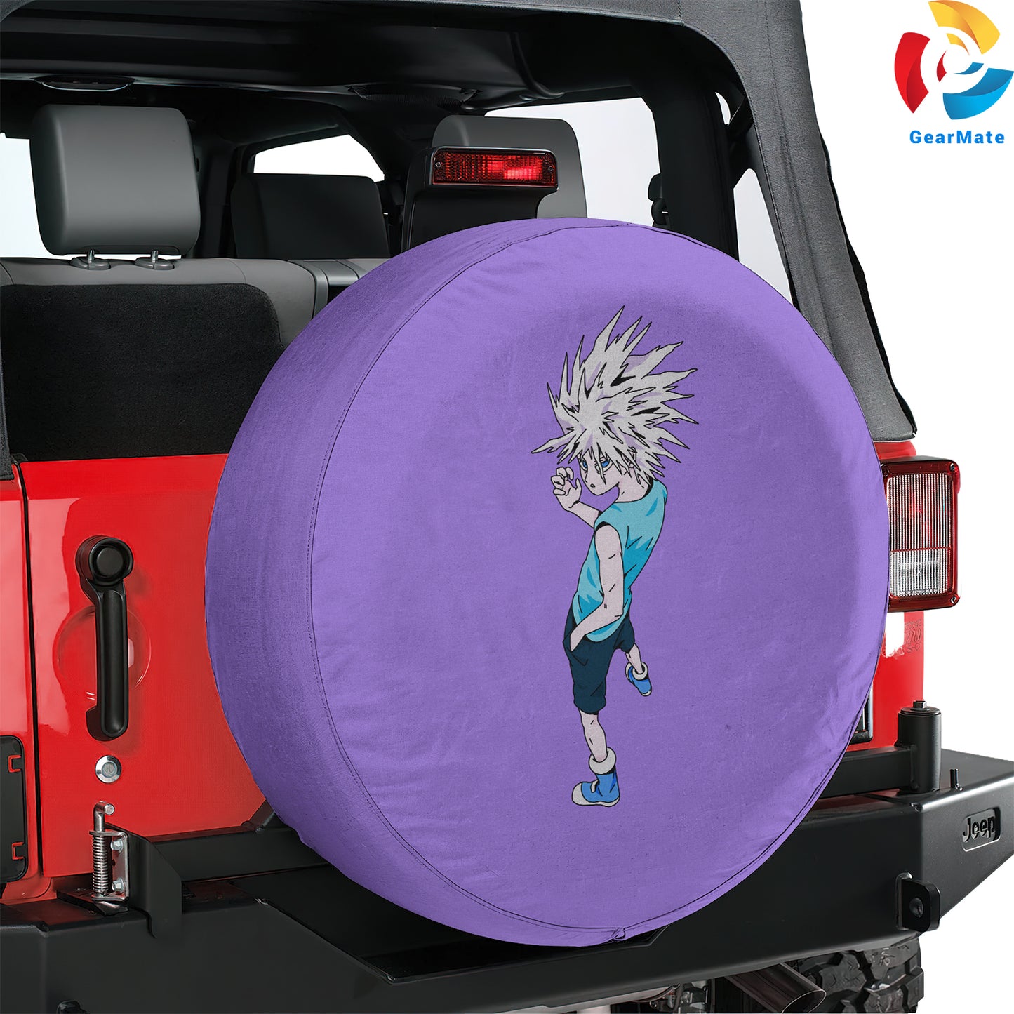 Killua Zoldyck Minimalis Spare Tire Cover – Premium Waterproof UV Resistant Protector