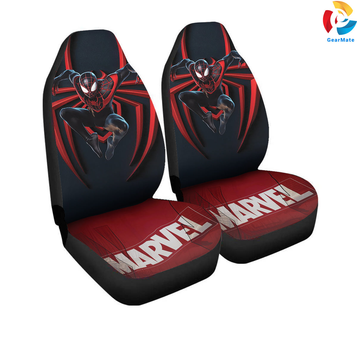 Black Blue Spiderman Car Seat Covers – High Quality Graphic and Polar Fleece Protector Set