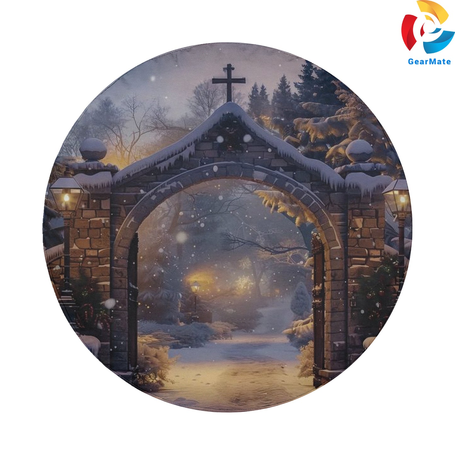 Merry Christmas 2024 Snowing Gate Spare Tire Cover – Premium Waterproof UV Resistant Protector