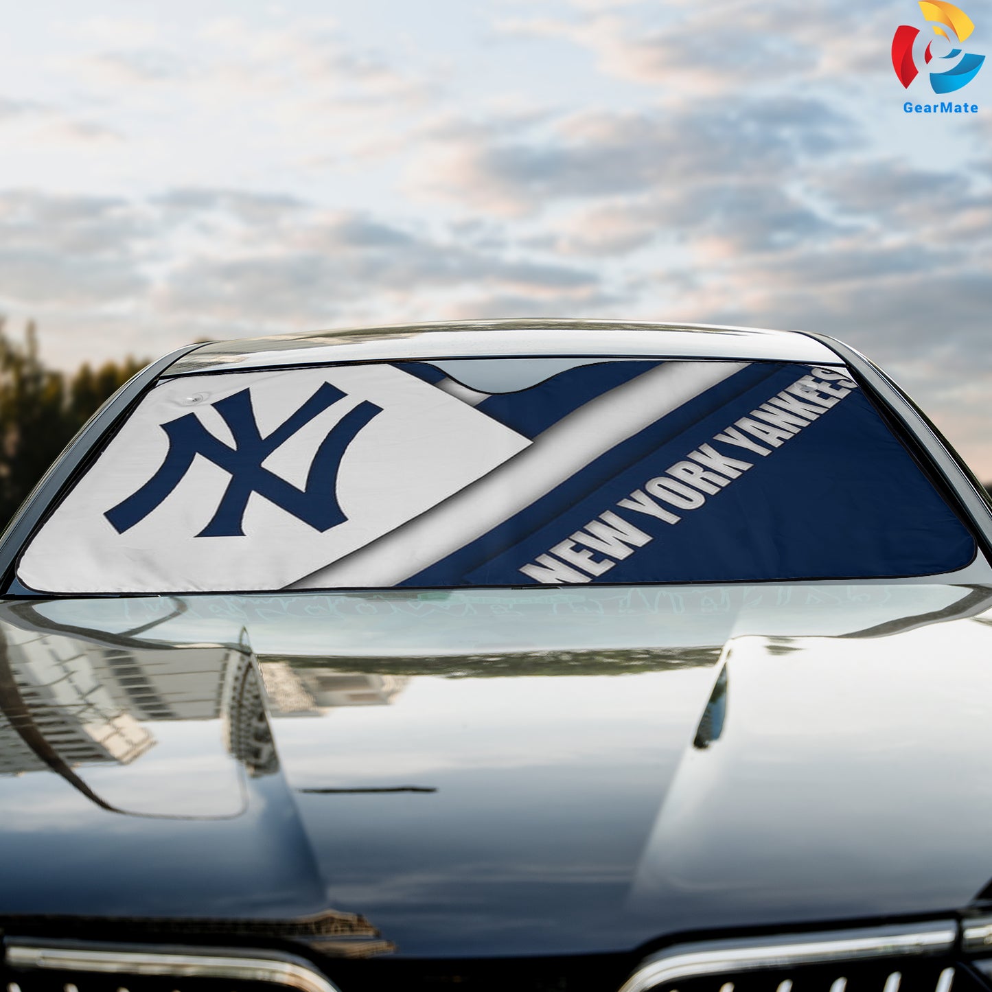 New York Yankees Team Pride Reflective Car Sunshade – Premium Heat & UV Protection, Universal Fit