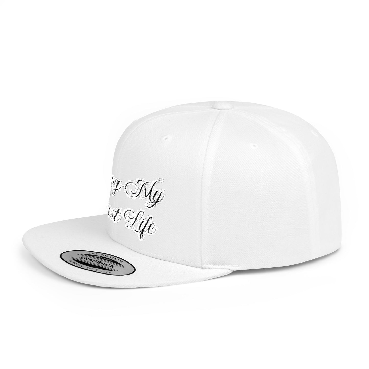 Text Living My Best Life Flat Bill Snapback – Lightweight, Custom Fit, Premium Quality