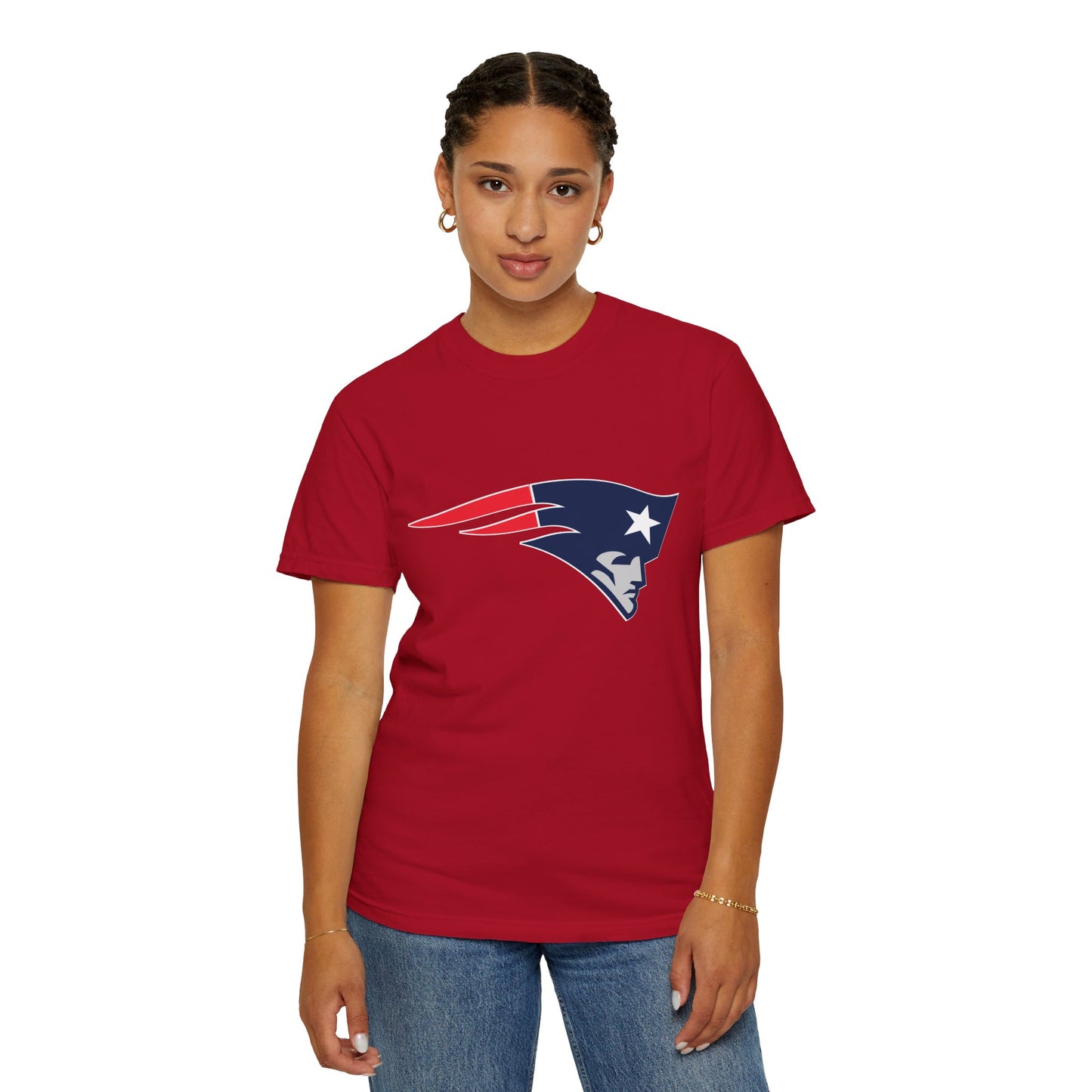 New England Patriots Gear Garment-Dyed T-Shirt – Premium Cotton Tee for Customization