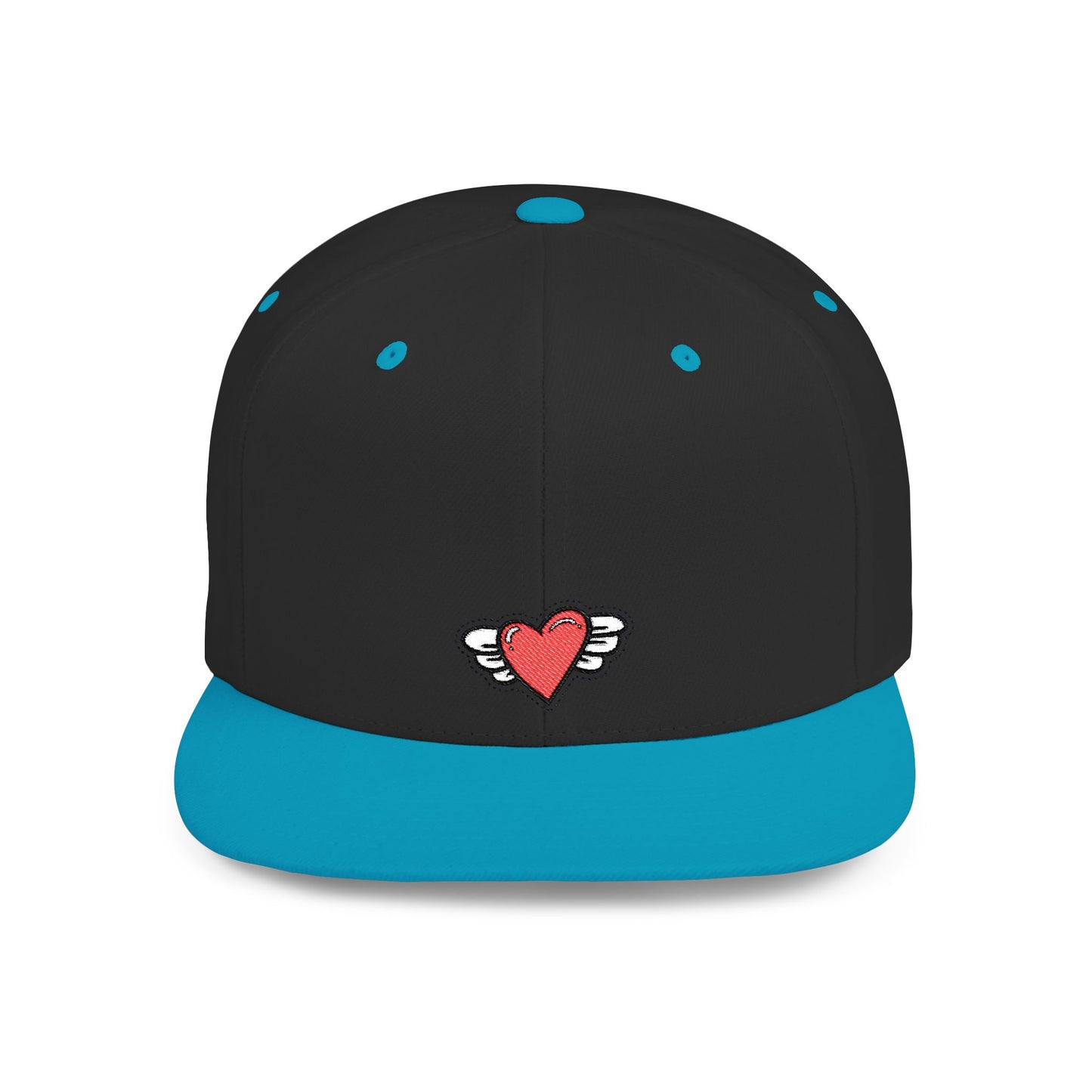 Icons Embroidered Heart Wings Flat Bill Snapback – Lightweight, Custom Fit, Premium Quality
