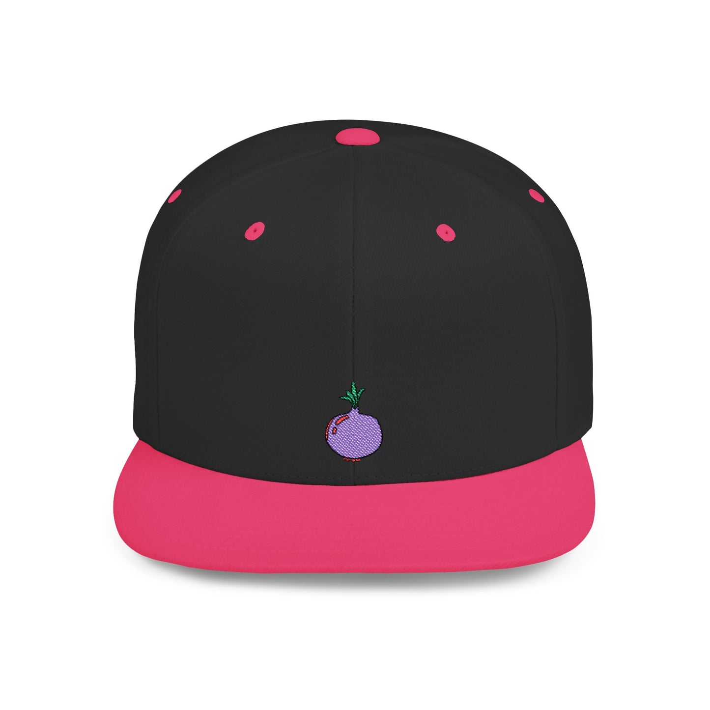 Icons Embroidered Purple Onion Flat Bill Snapback – Lightweight, Custom Fit, Premium Quality