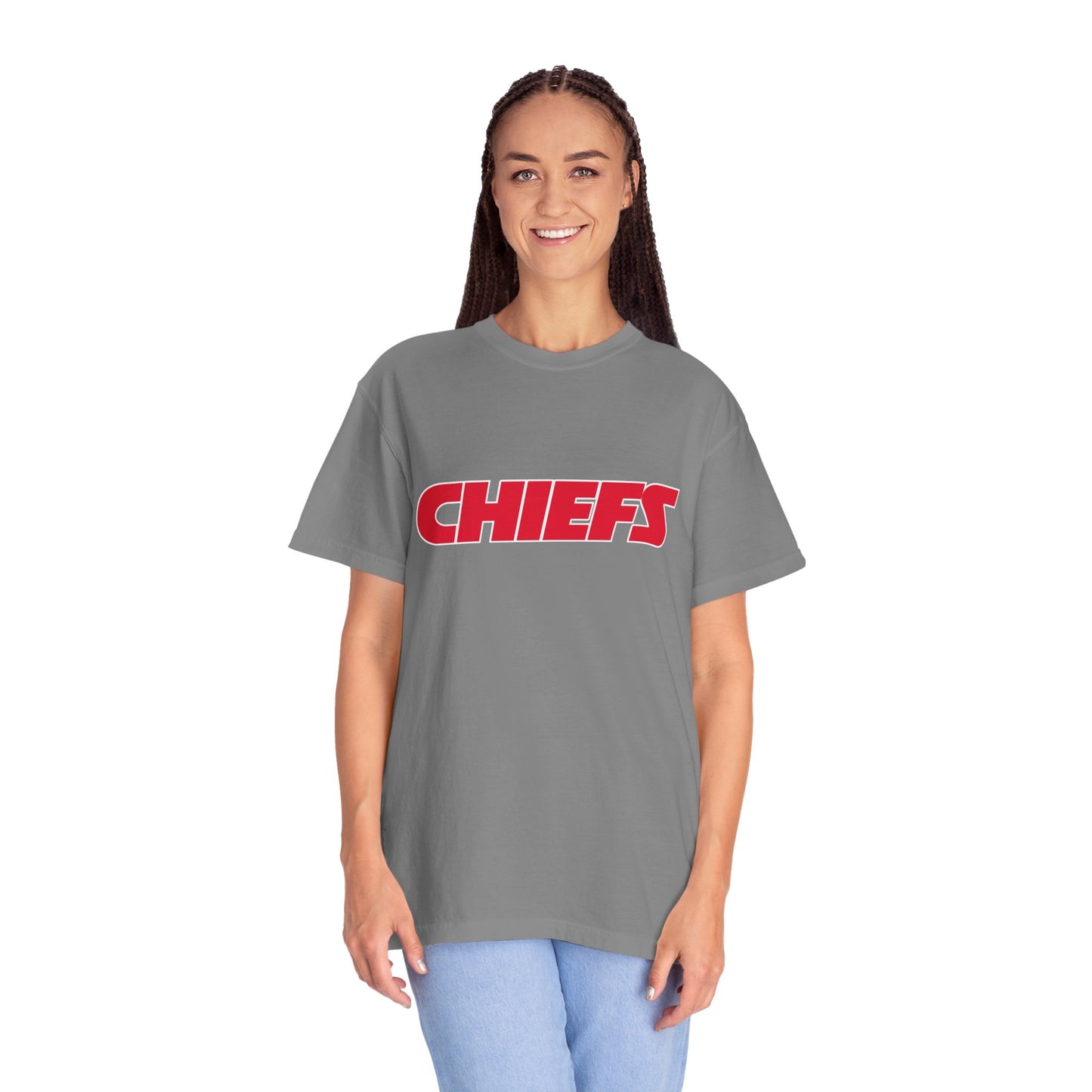 Kansas City Chiefs Team Merch Garment-Dyed T-Shirt – Premium Cotton Tee for Customization