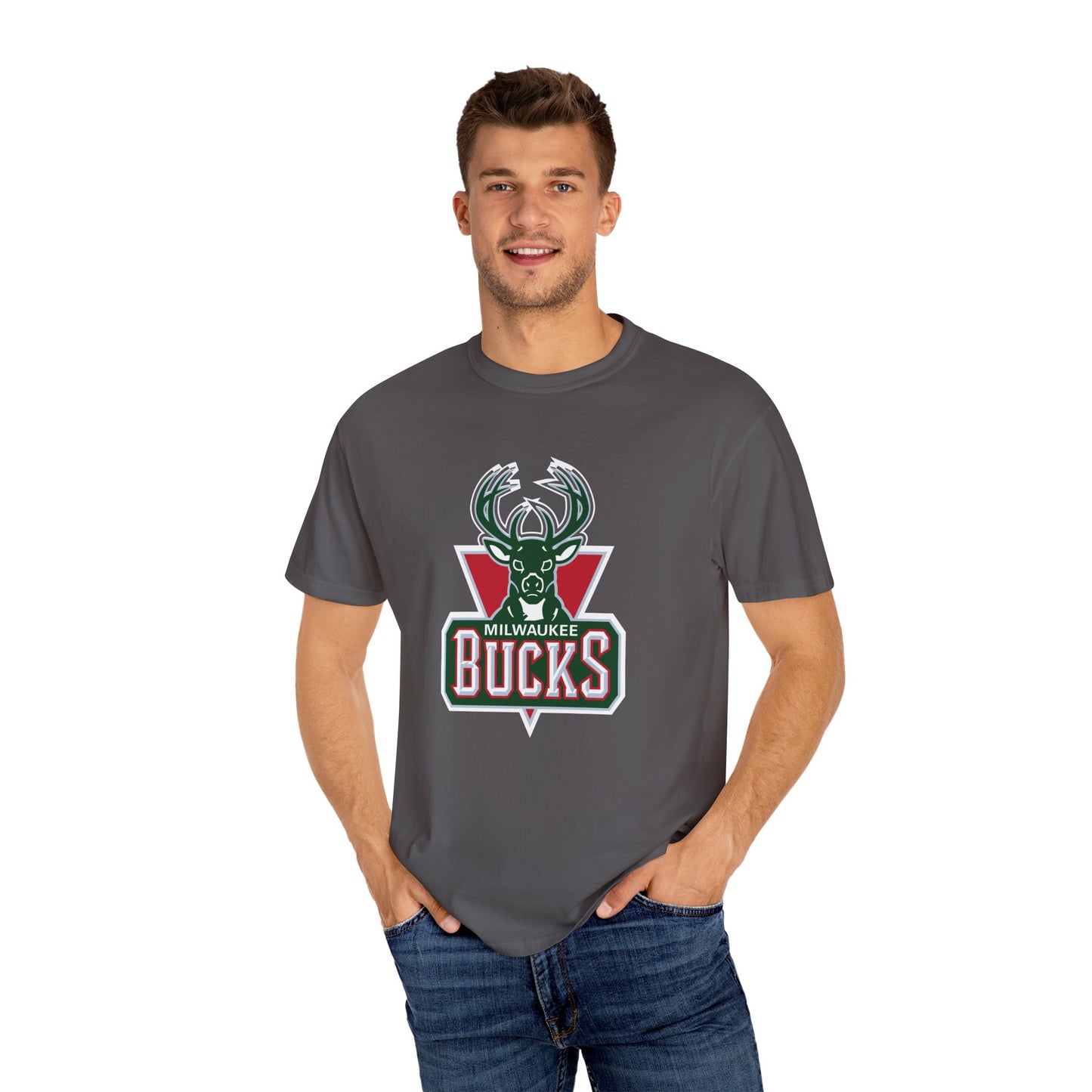 Milwaukee Bucks Hoop Lifestyle Garment-Dyed T-Shirt – Premium Cotton Tee for Customization