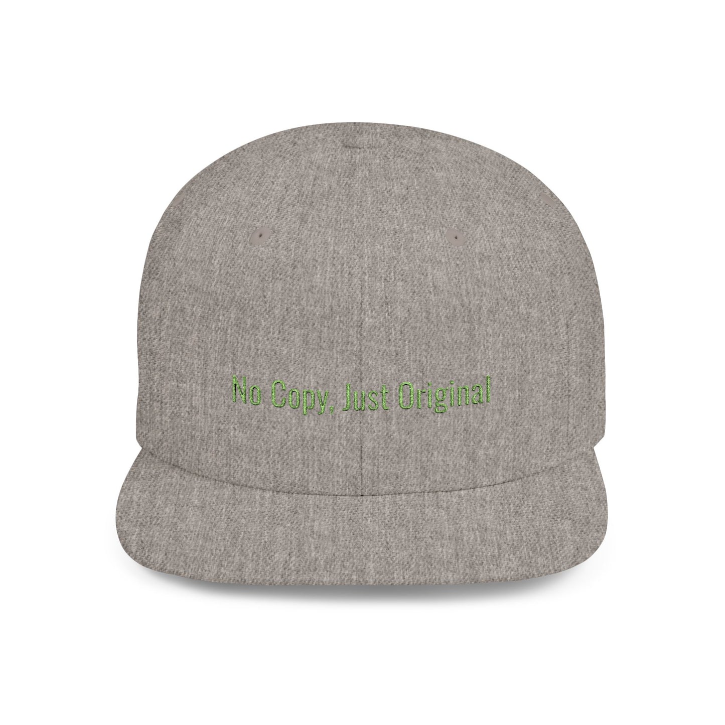 Text No Copy, Just Original Flat Bill Snapback – Lightweight, Custom Fit, Premium Quality