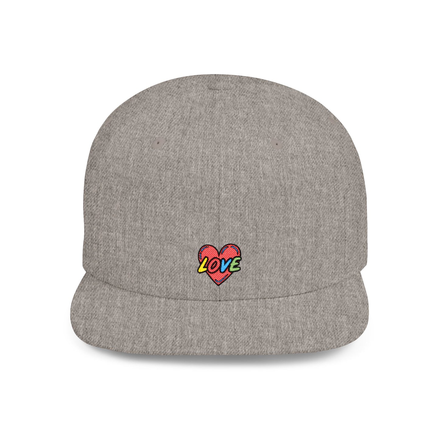 Icons Embroidered Love Flat Bill Snapback – Lightweight, Custom Fit, Premium Quality