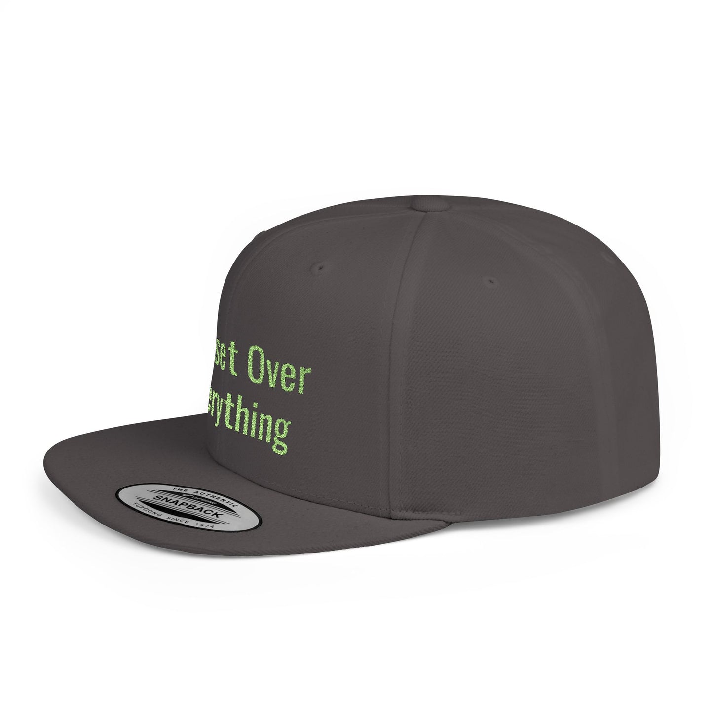 Text Mindset Over Everything Flat Bill Snapback – Lightweight, Custom Fit, Premium Quality