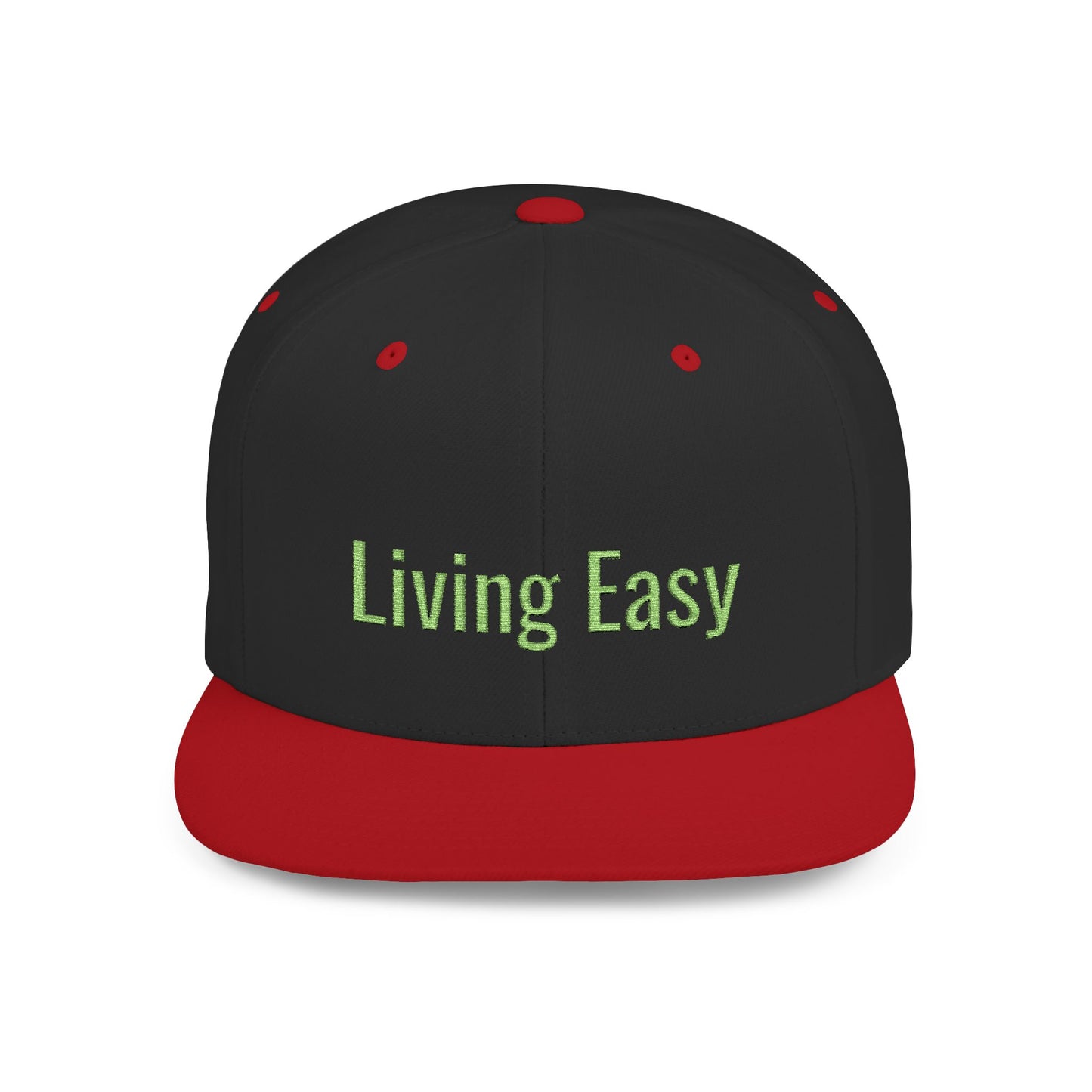 Text Living Easy Flat Bill Snapback – Lightweight, Custom Fit, Premium Quality