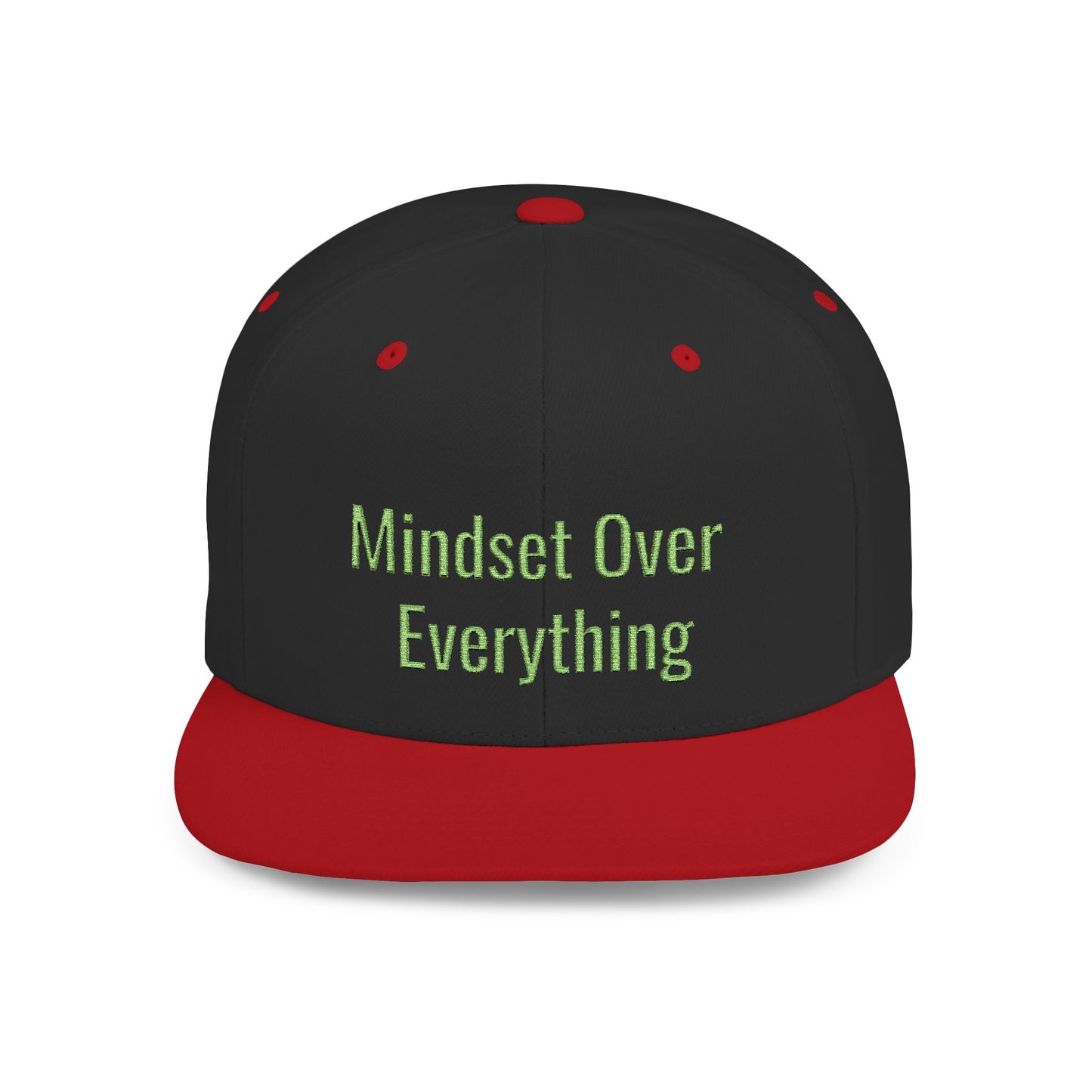 Text Mindset Over Everything Flat Bill Snapback – Lightweight, Custom Fit, Premium Quality