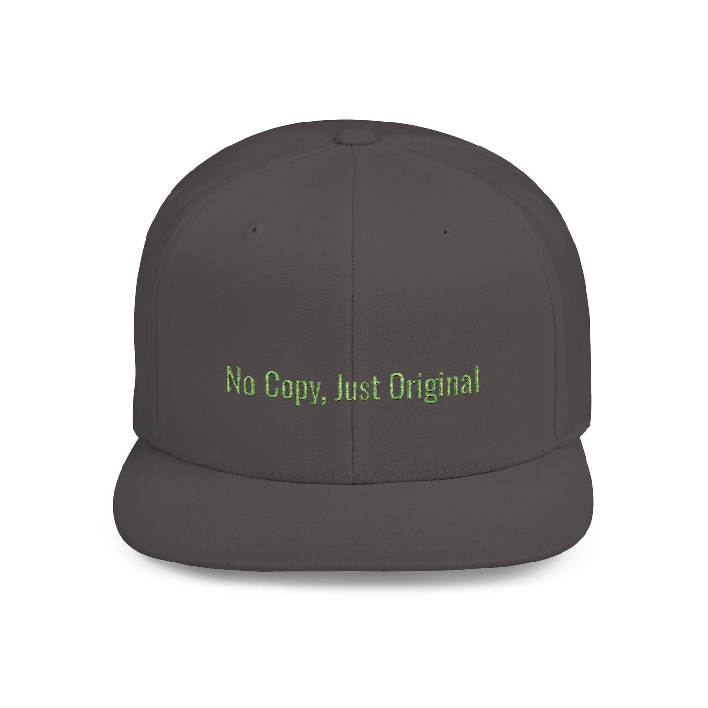 Text No Copy, Just Original Flat Bill Snapback – Lightweight, Custom Fit, Premium Quality