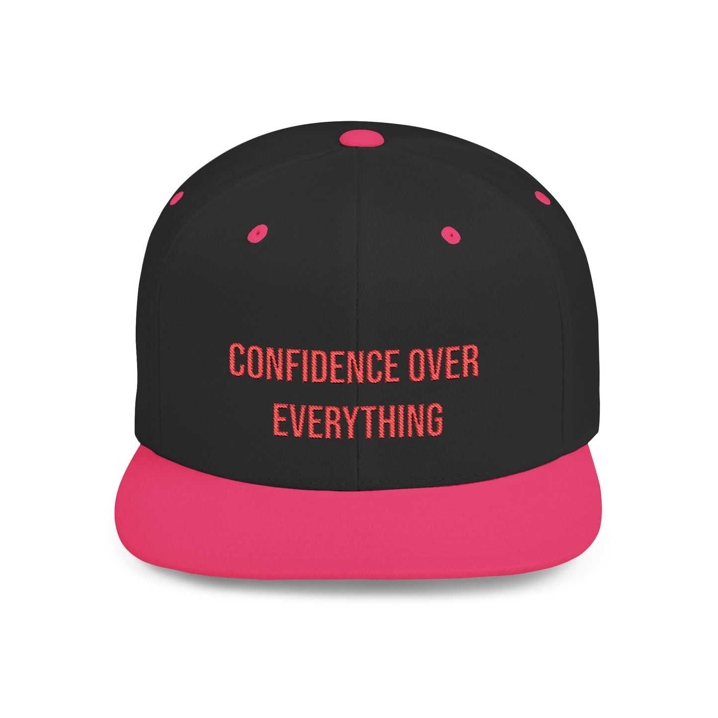 Text Confidence Over Everything Flat Bill Snapback – Lightweight, Custom Fit, Premium Quality