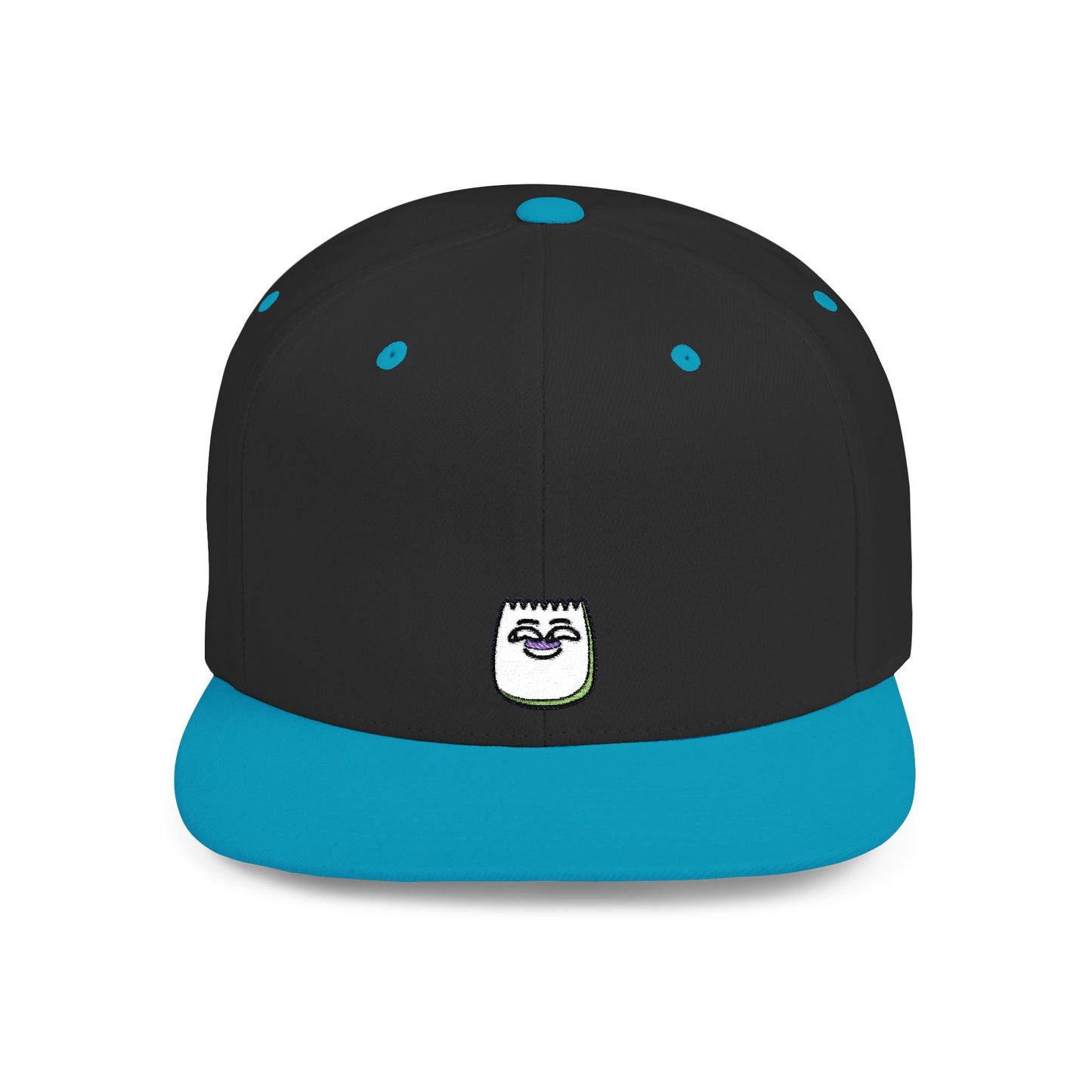 Icons Embroidered Hehe Face Flat Bill Snapback – Lightweight, Custom Fit, Premium Quality