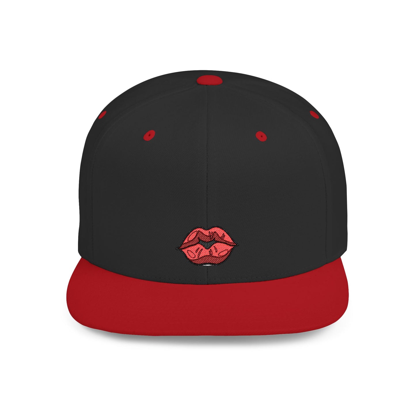 Icons Embroidered Lips Flat Bill Snapback – Lightweight, Custom Fit, Premium Quality