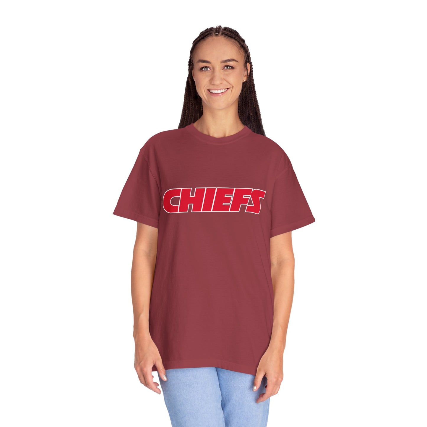 Kansas City Chiefs Team Merch Garment-Dyed T-Shirt – Premium Cotton Tee for Customization