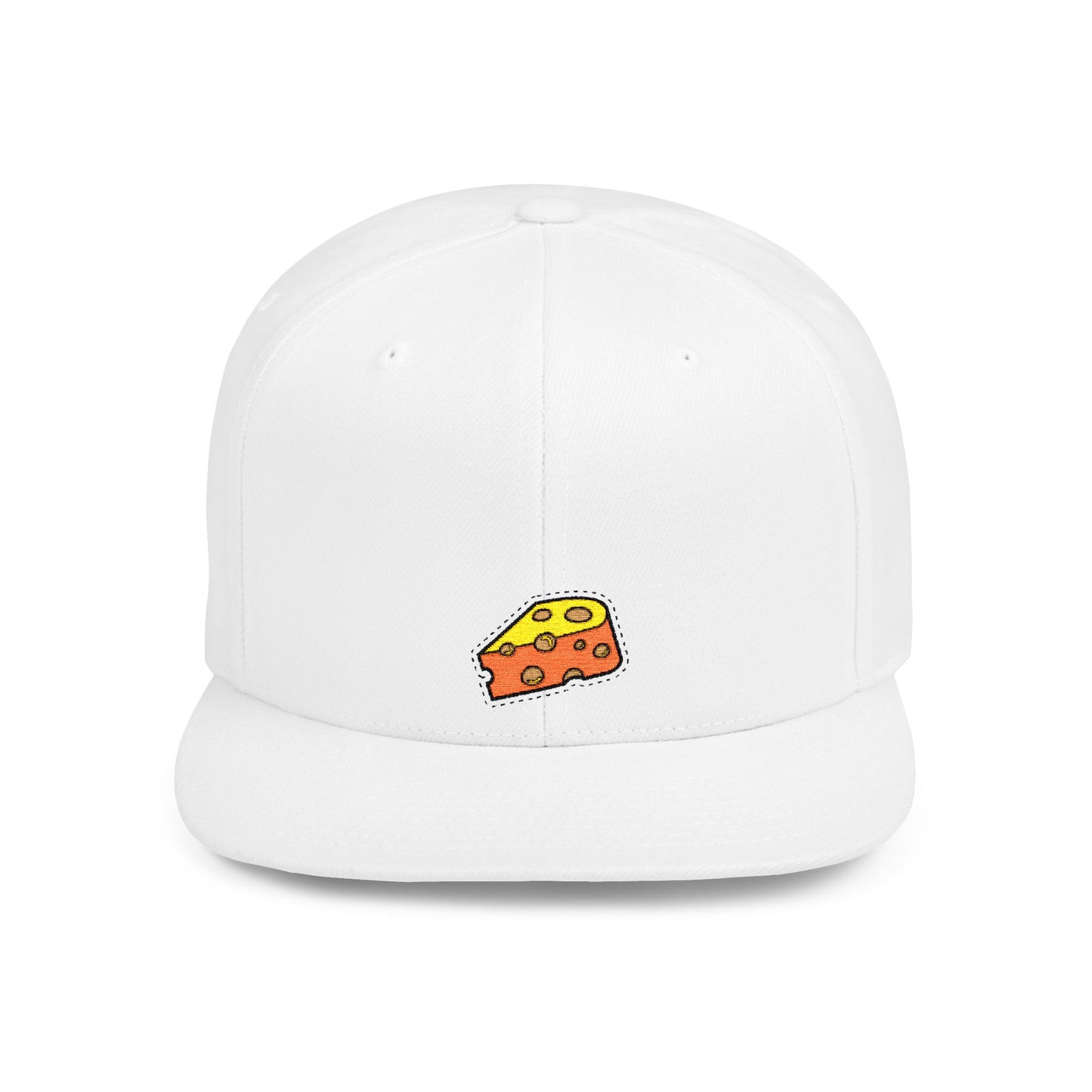 Icons Embroidered Cheese Flat Bill Snapback – Lightweight, Custom Fit, Premium Quality
