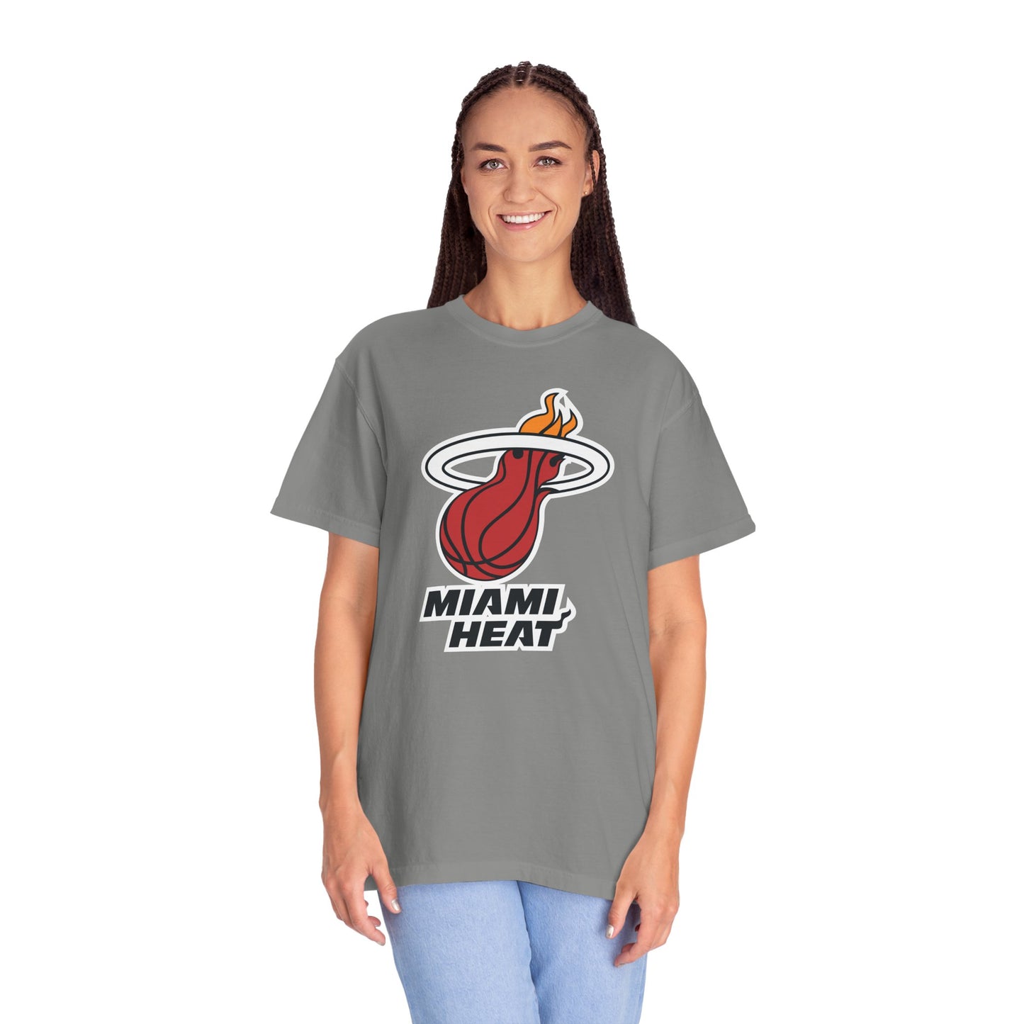 Miami Heat Street Ball Style Garment-Dyed T-Shirt – Premium Cotton Tee for Customization