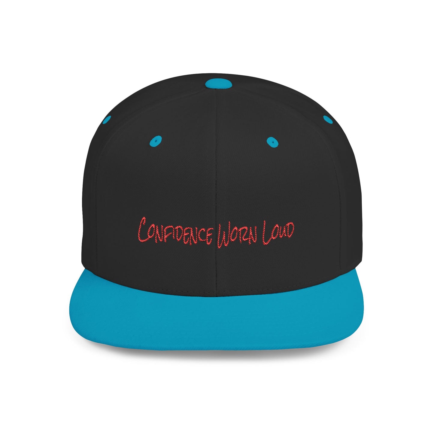 Text Confidence Worn Loud Flat Bill Snapback – Lightweight, Custom Fit, Premium Quality
