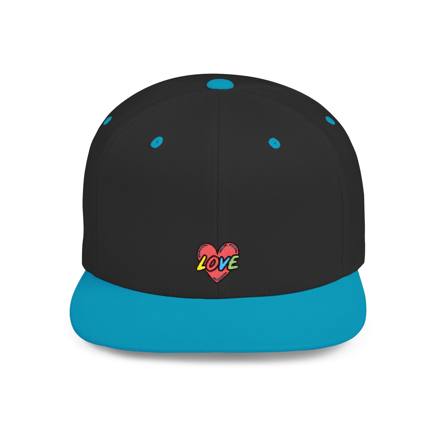 Icons Embroidered Love Flat Bill Snapback – Lightweight, Custom Fit, Premium Quality