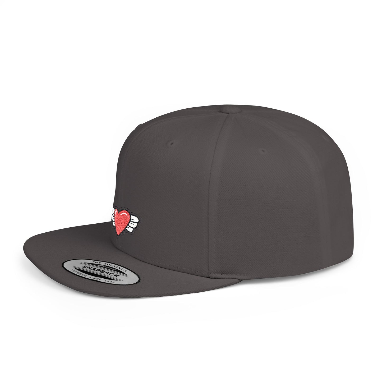 Icons Embroidered Heart Wings Flat Bill Snapback – Lightweight, Custom Fit, Premium Quality