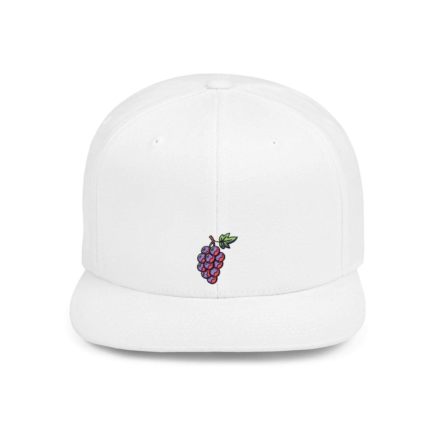 Icons Embroidered Grapes Flat Bill Snapback – Lightweight, Custom Fit, Premium Quality