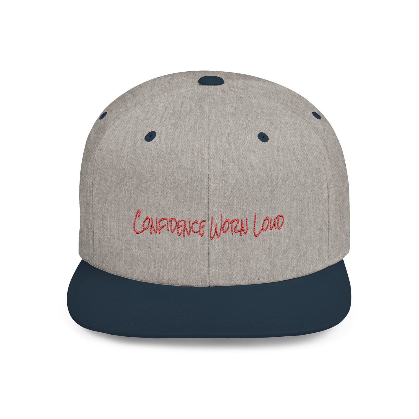 Text Confidence Worn Loud Flat Bill Snapback – Lightweight, Custom Fit, Premium Quality