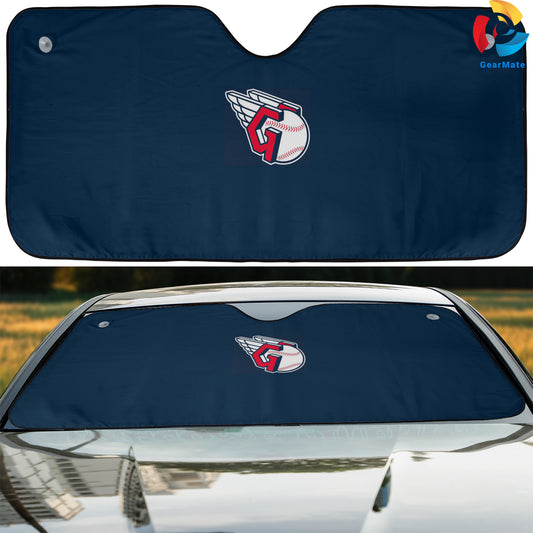 Cleveland Guardians MLB Baseball Team Logo Background Reflective Car Sunshade – Premium Heat & UV Protection, Universal Fit