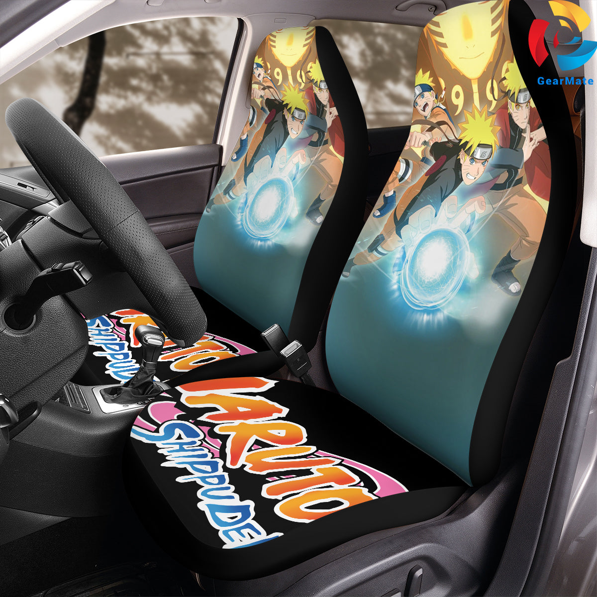 Naruto Background Car Seat Covers – High Quality Graphic and Polar Fleece Protector Set