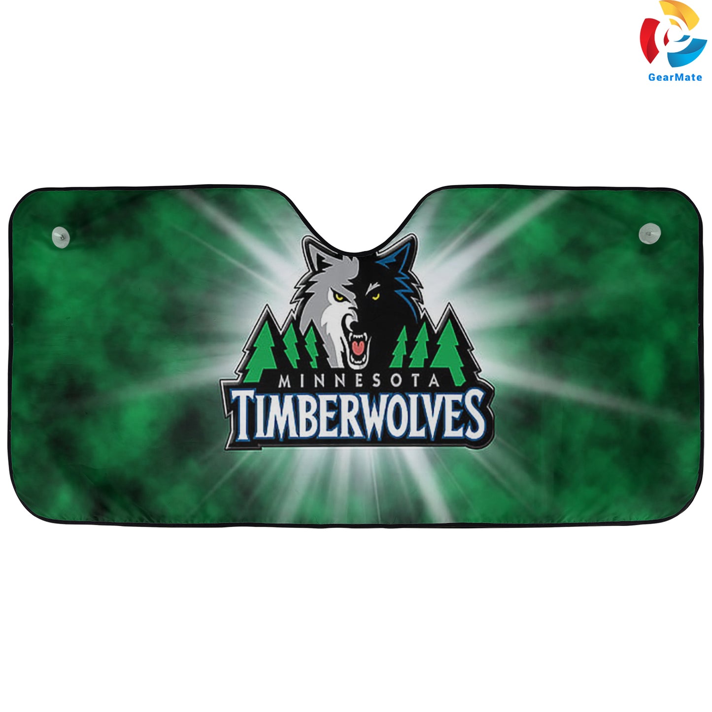 Minnesota Timberwolves NBA Green Reflective Car Sunshade – Premium Heat & UV Protection, Universal Fit