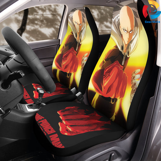 Saitama One Punch Man Sonic Car Seat Covers – High Quality Graphic and Polar Fleece Protector Set