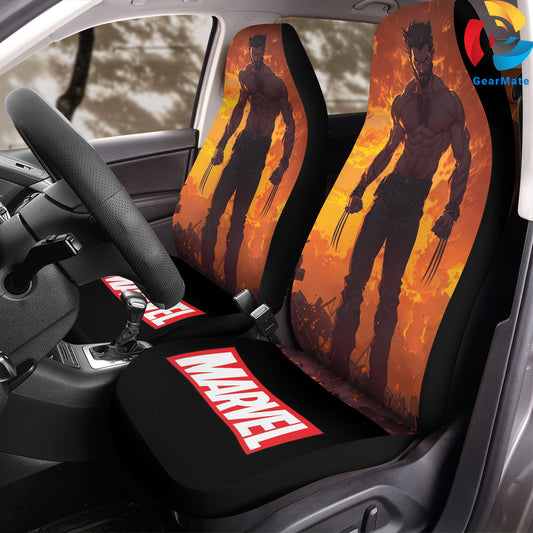 Marvel Wolverine Heroes Car Seat Covers – High Quality Graphic and Polar Fleece Protector Set