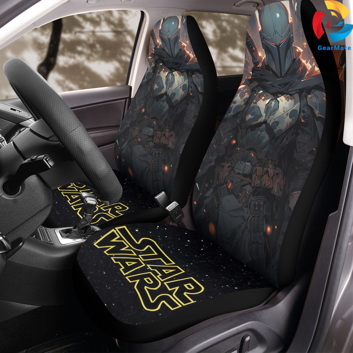 Starwars The Mandalorian Car Seat Covers – High Quality Graphic and Polar Fleece Protector Set