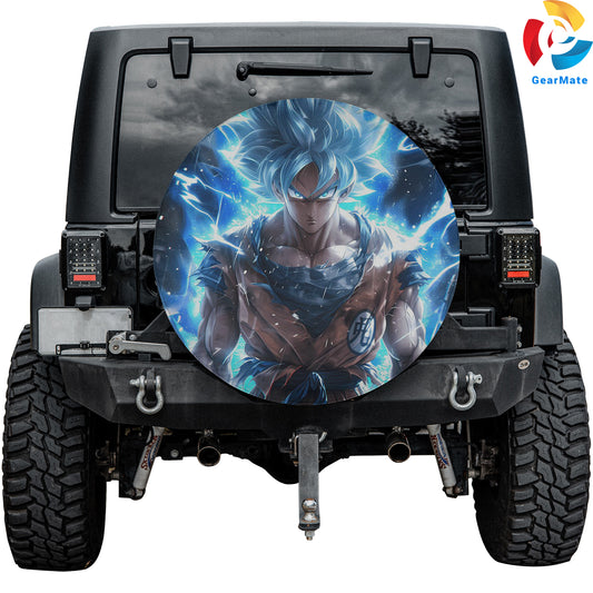 Super Saiyan Blue Son Goku Spare Tire Cover – Premium Waterproof UV-Resistant Protector