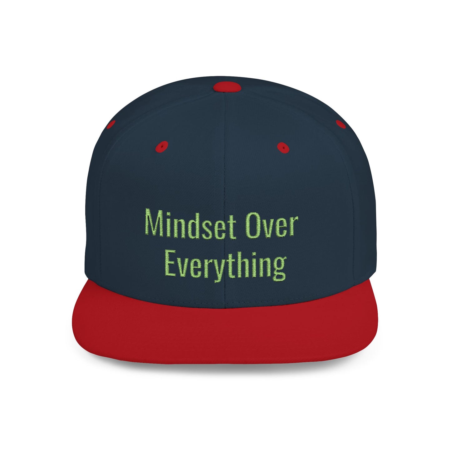 Text Mindset Over Everything Flat Bill Snapback – Lightweight, Custom Fit, Premium Quality