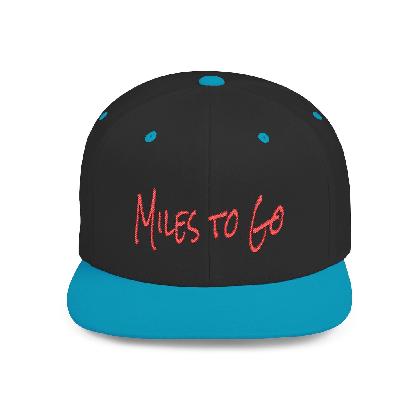 Text Miles to Go Flat Bill Snapback – Lightweight, Custom Fit, Premium Quality