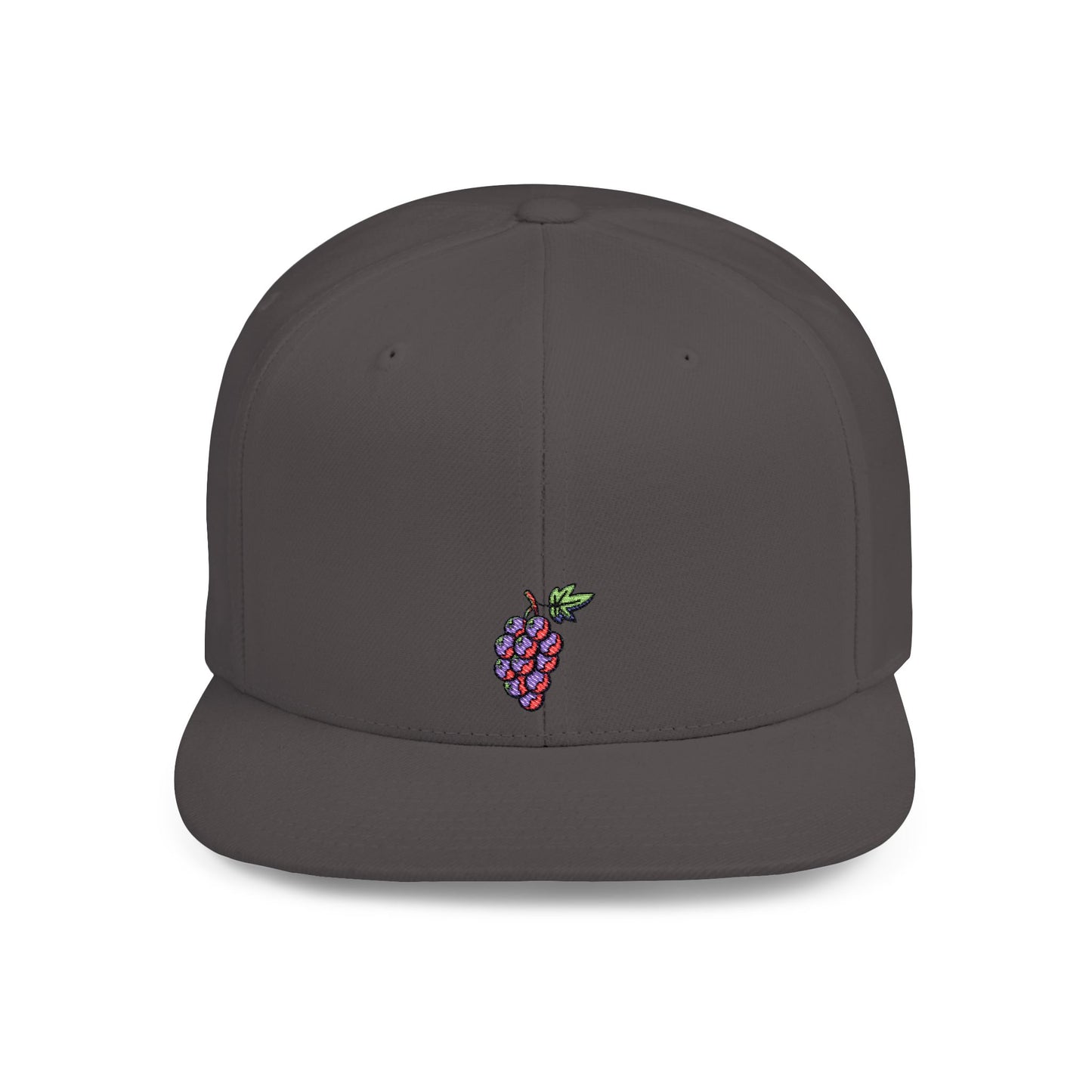 Icons Embroidered Grapes Flat Bill Snapback – Lightweight, Custom Fit, Premium Quality