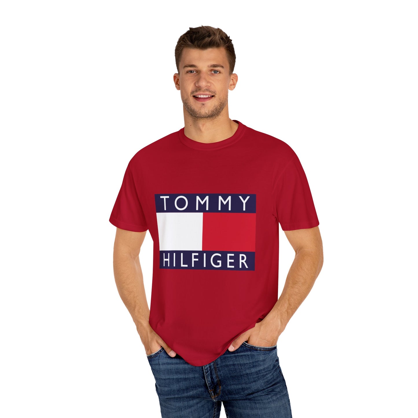 Tommy Hilfiger Garment-Dyed T-Shirt – Premium Cotton Tee for Customization