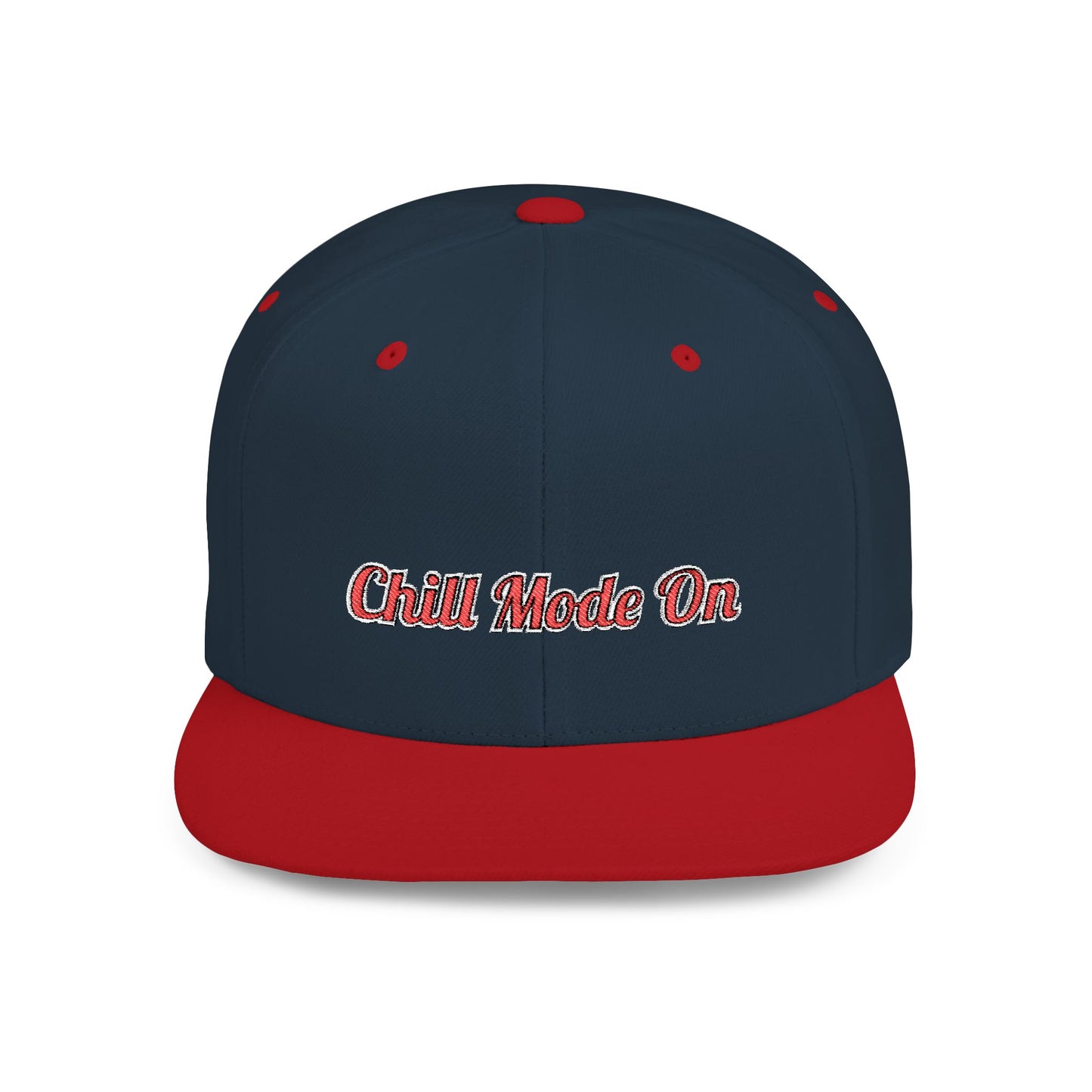 Text Chill Mode On Flat Bill Snapback – Lightweight, Custom Fit, Premium Quality