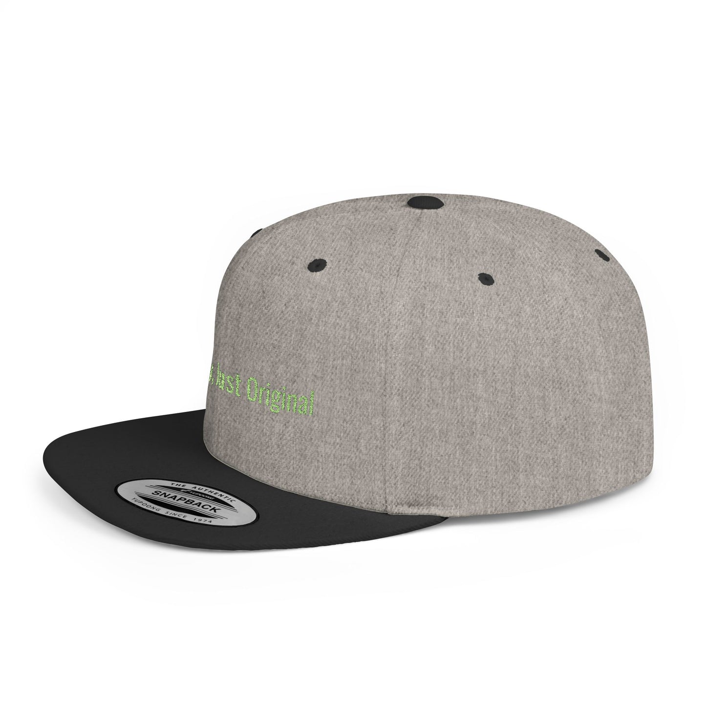 Text No Copy, Just Original Flat Bill Snapback – Lightweight, Custom Fit, Premium Quality
