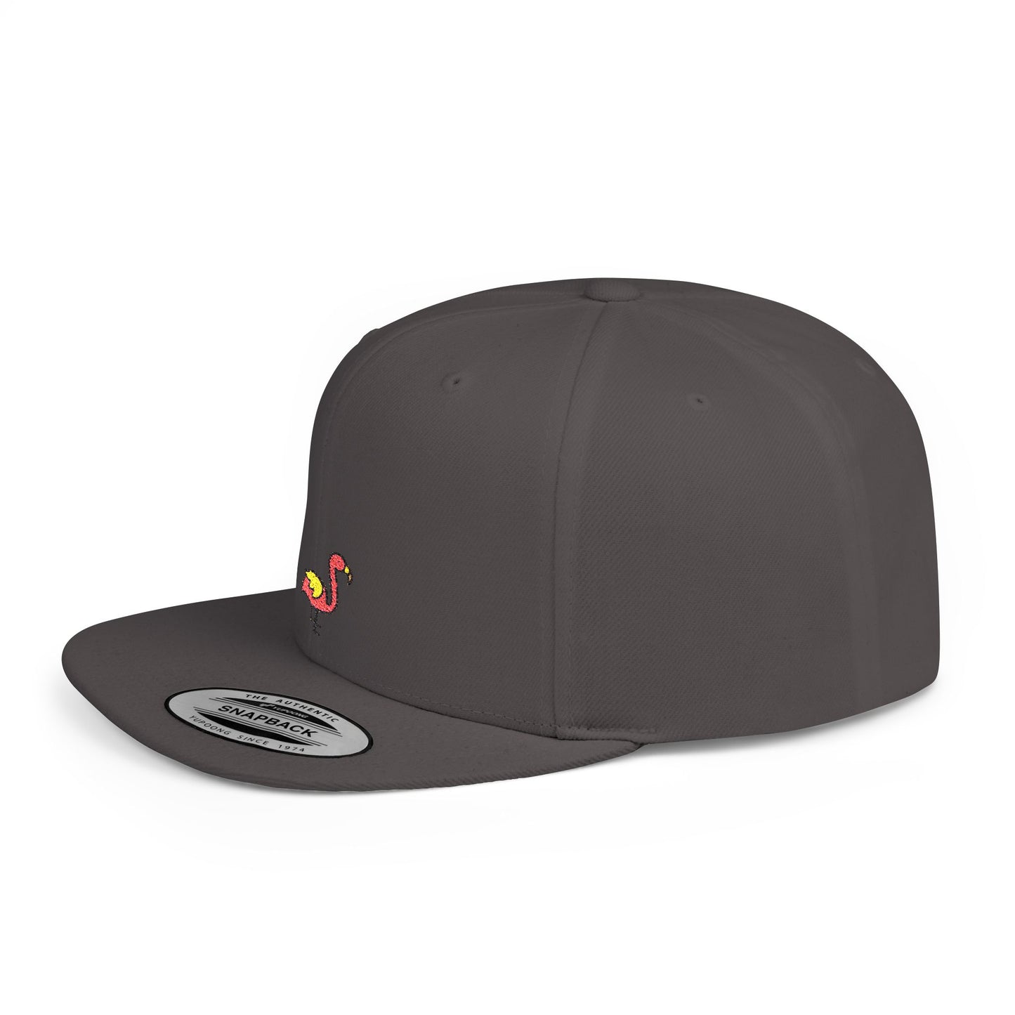 Icons Embroidered Flamingo Flat Bill Snapback – Lightweight, Custom Fit, Premium Quality