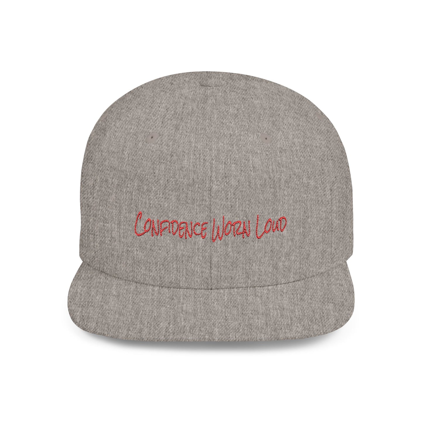 Text Confidence Worn Loud Flat Bill Snapback – Lightweight, Custom Fit, Premium Quality