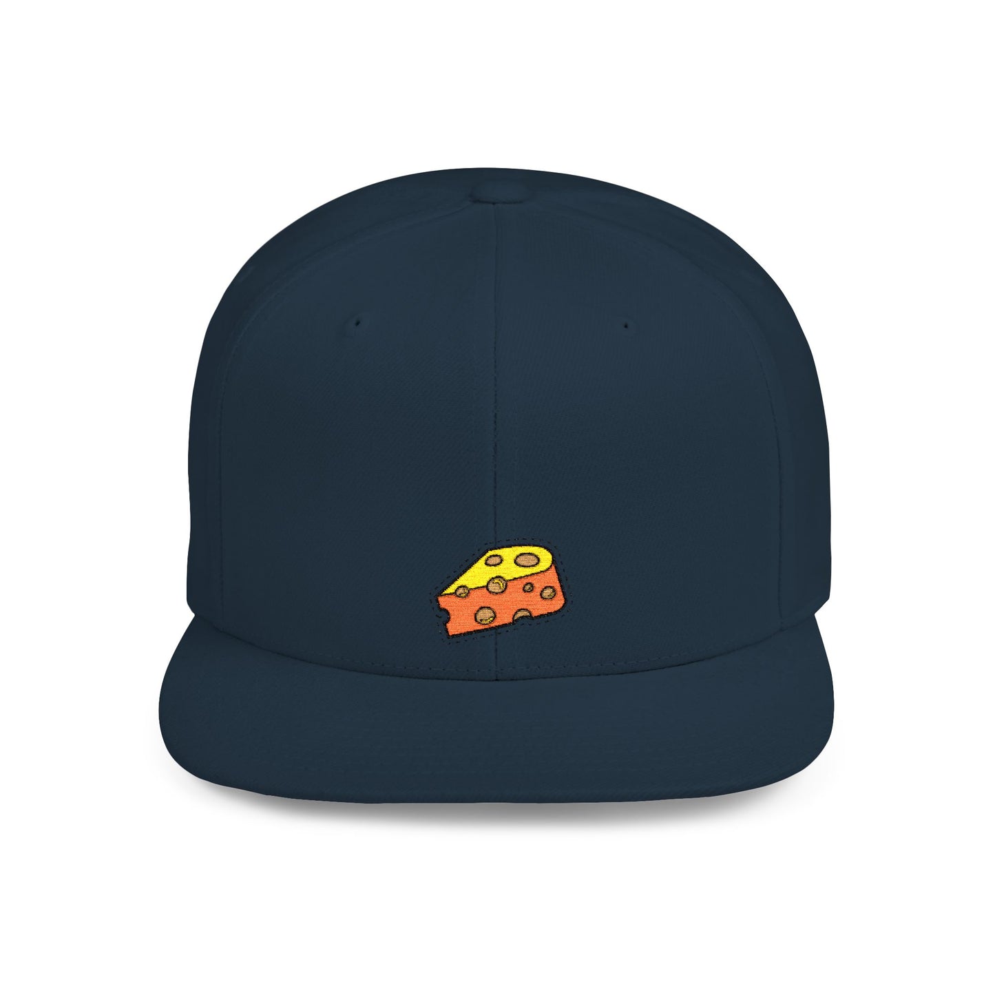 Icons Embroidered Cheese Flat Bill Snapback – Lightweight, Custom Fit, Premium Quality