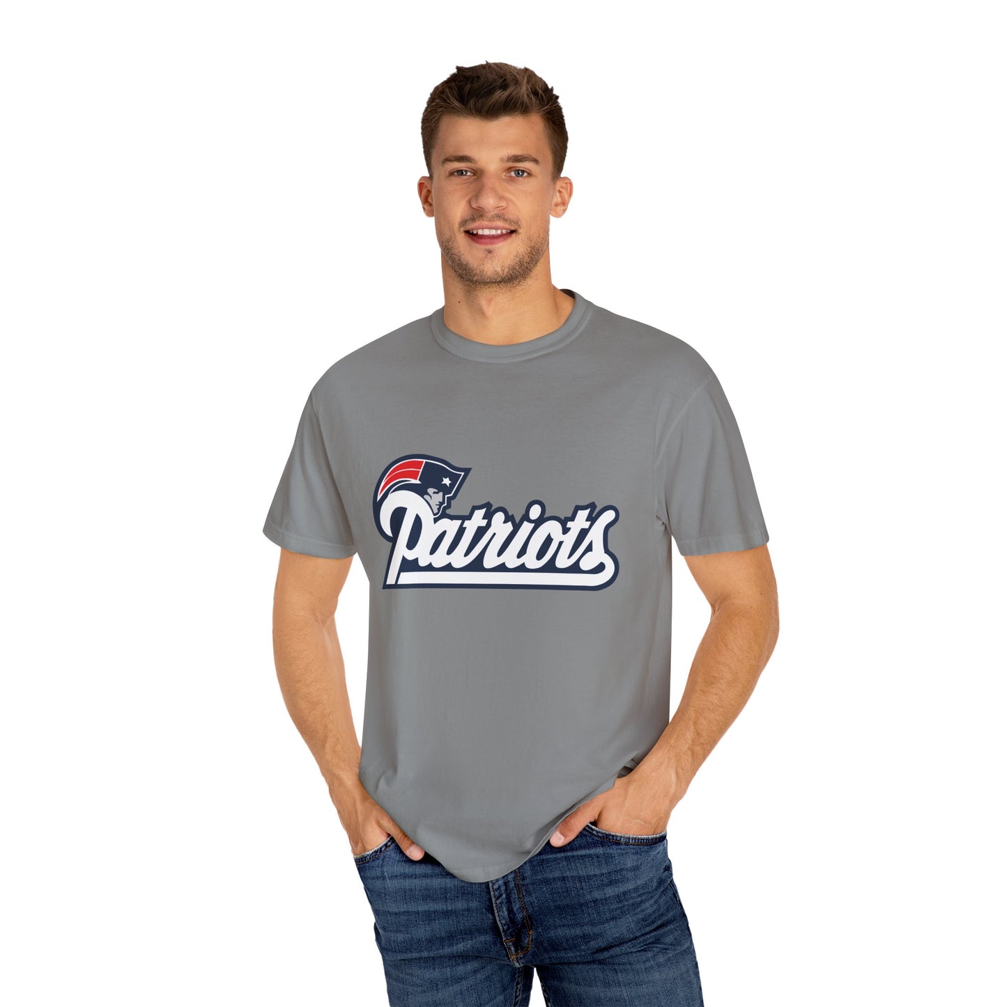 New England Patriots Fan Outfit Garment-Dyed T-Shirt – Premium Cotton Tee for Customization