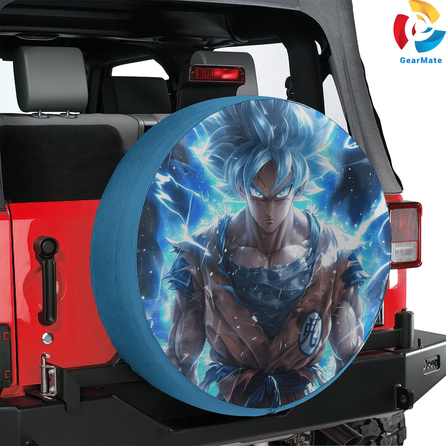 Super Saiyan Blue Son Goku Spare Tire Cover – Premium Waterproof UV-Resistant Protector